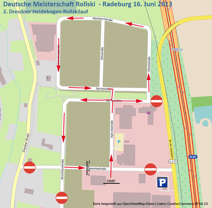 Streckenplan DM 2016 Radeburg (Sonntag)